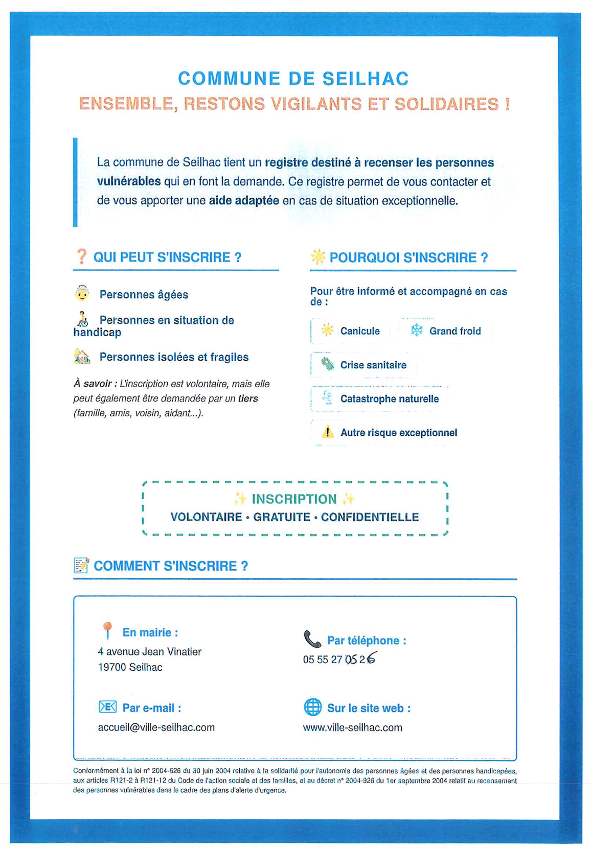 RECENSEMENT DES PERSONNES VULNERABLES
